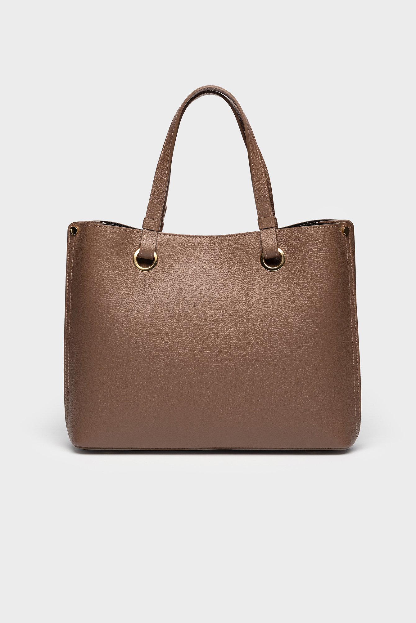 1663/B5 Skórzana torebka typu shopper w odcieniu czekoladowego brązu