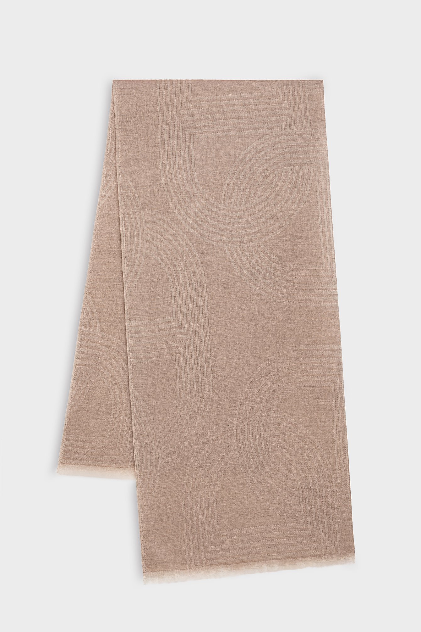 1707/B5 Elegancki szal z kaszmiru w ciemnym beżu