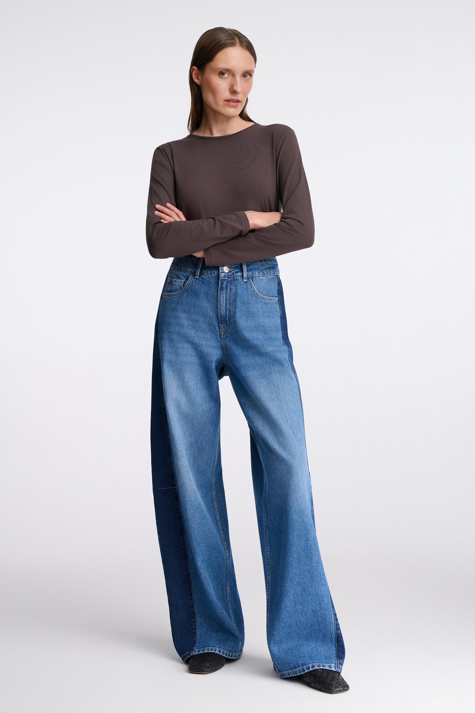 1715/B6 Blue wide-leg jeans