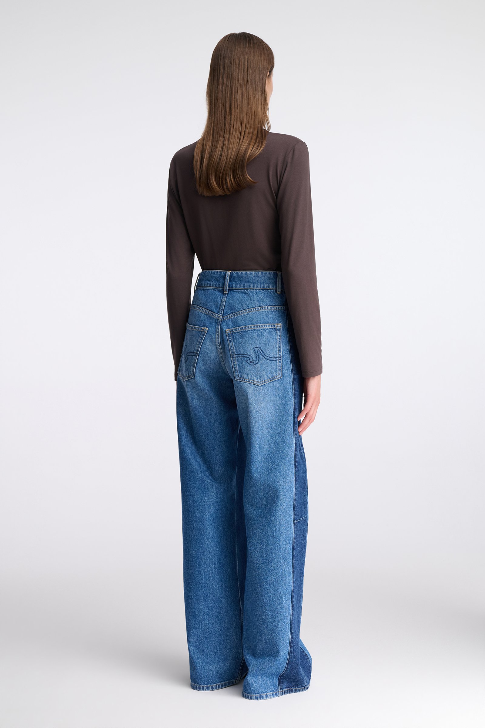 1715/B6 Blue wide-leg jeans