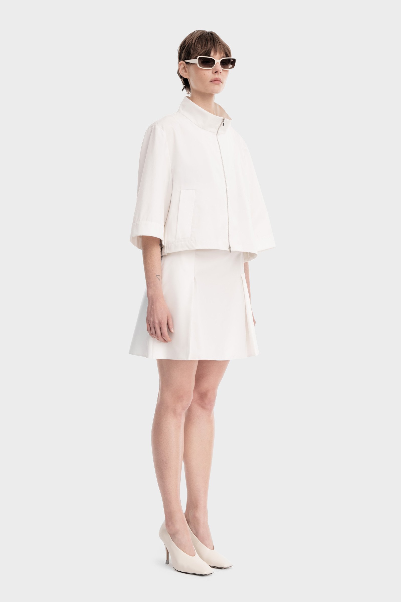 206/B6 Bawełniana kurtka oversize ze stójką
