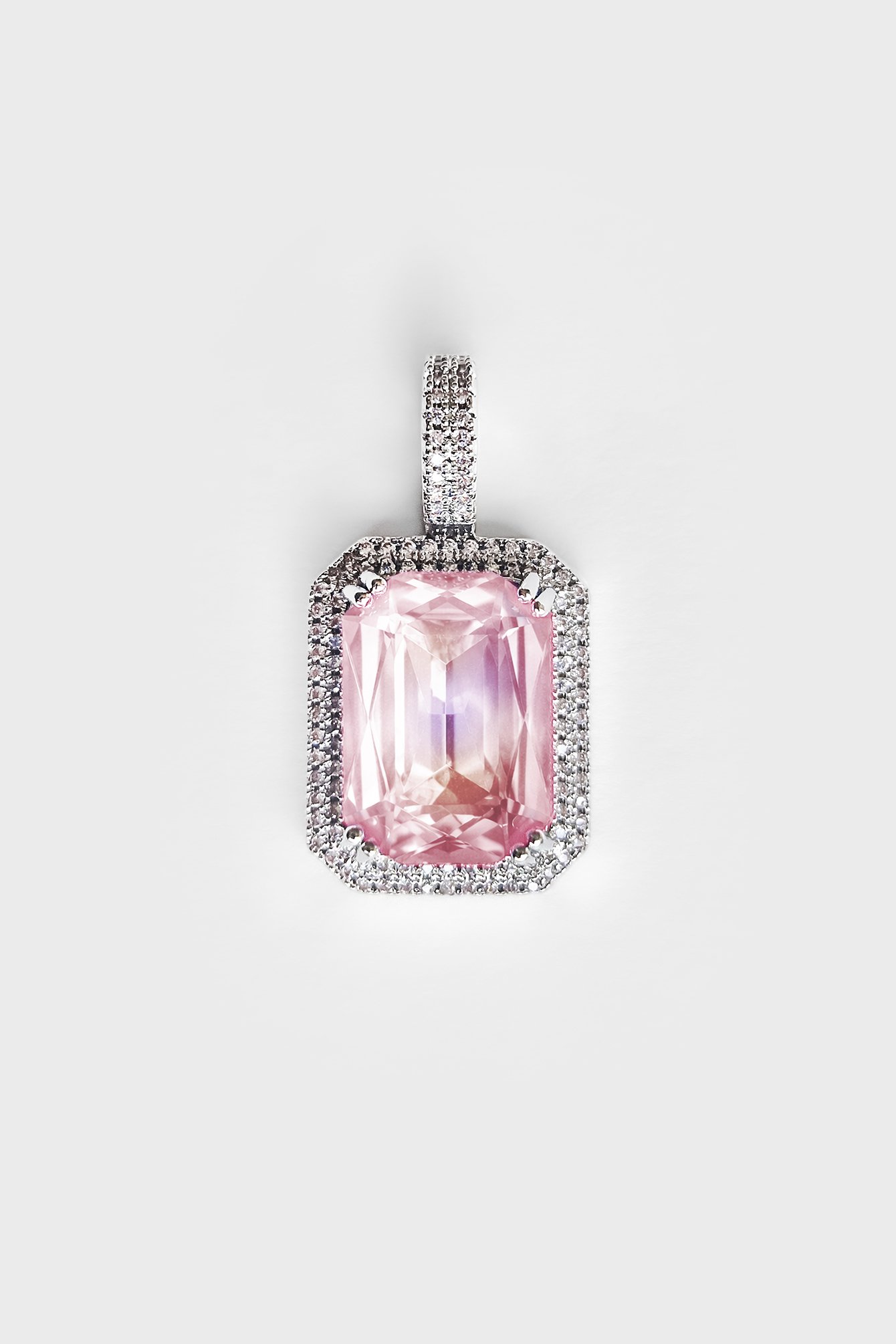 646/B6 Zawieszka z różową cyrkonią jubilerską