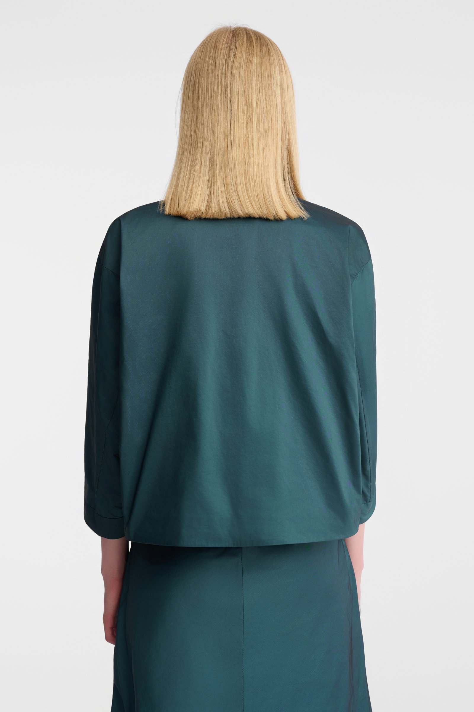 1116/B5 Krótka kurtka z tafty w kolorze turkusowym