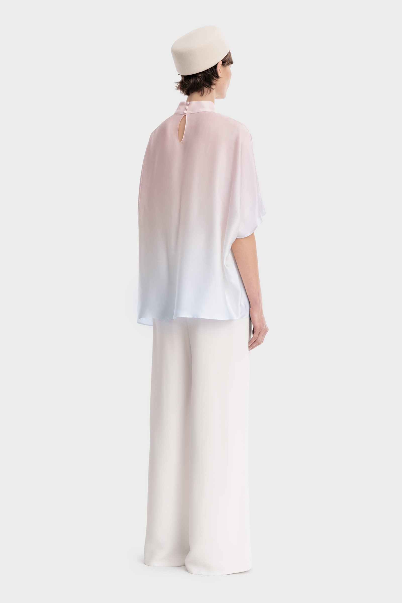211/B6 Zwiewna bluzka oversize ombre z wiskozy