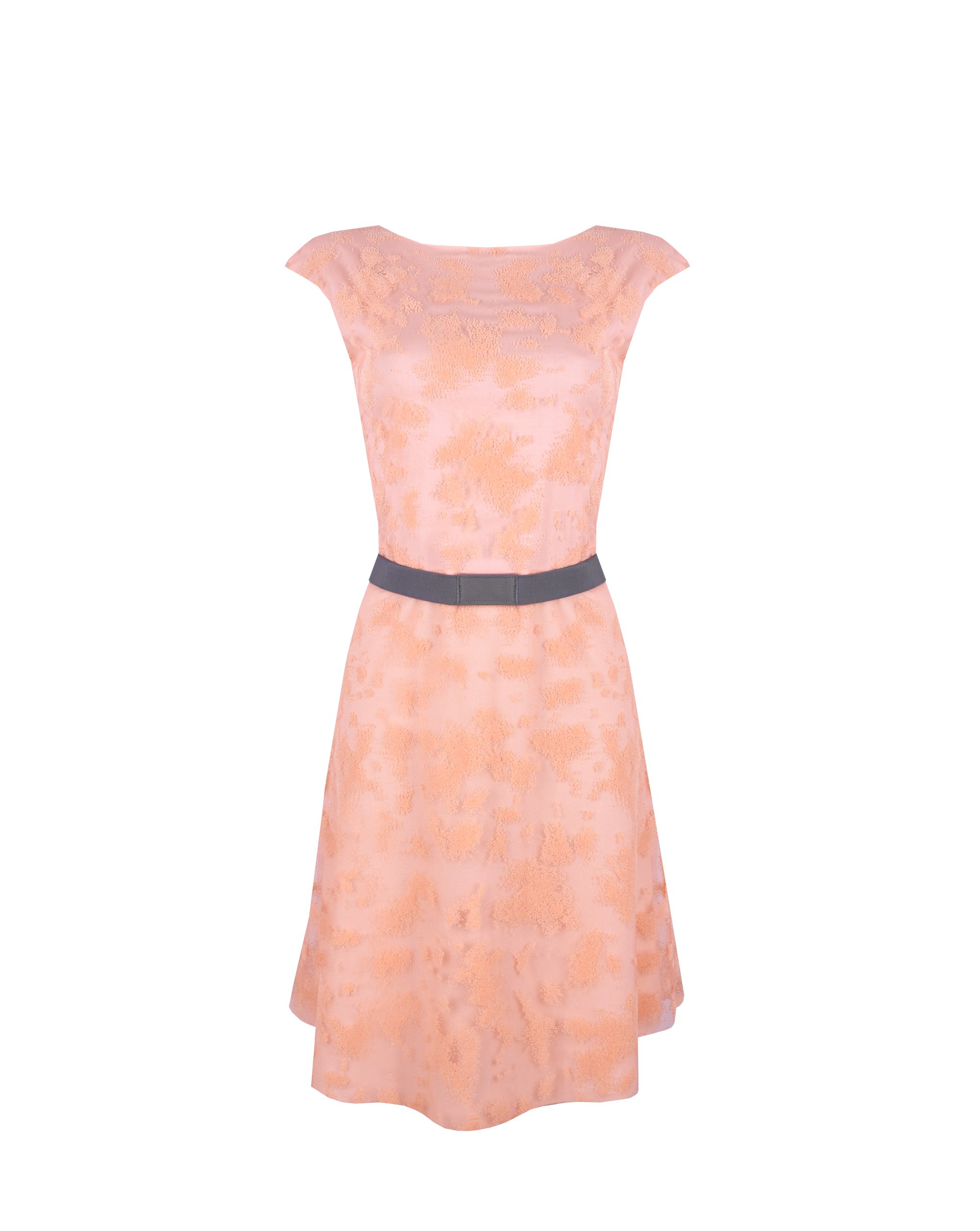 288/A7 Sukienka z kontrastowym paskiem