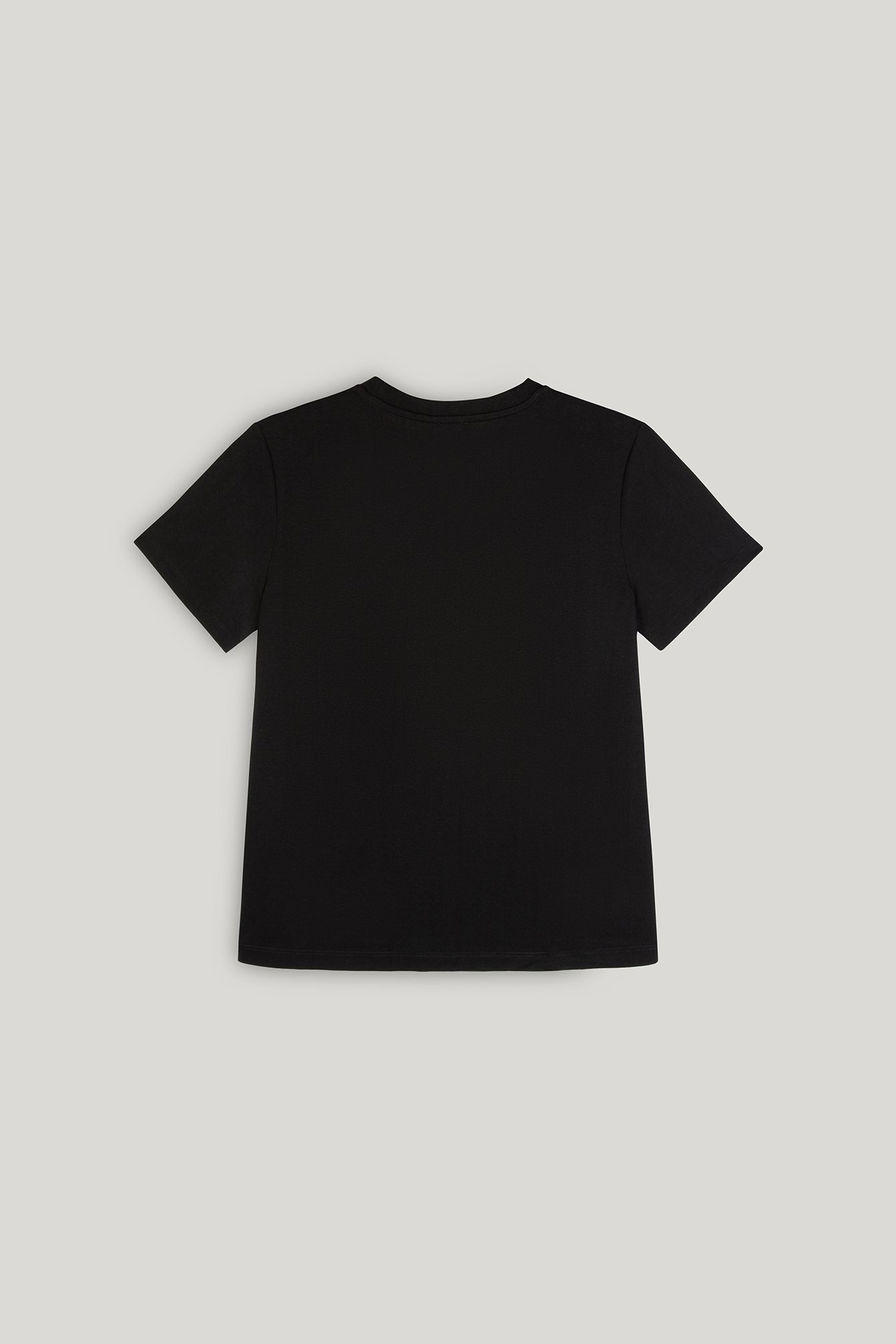 580/B5 Czarny t-shirt typu basic z wysoką zawartością bawełny