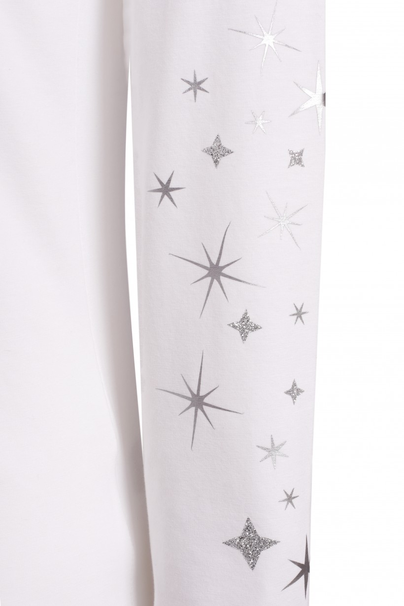 Biały T-shirt z nadrukiem gwiazdek