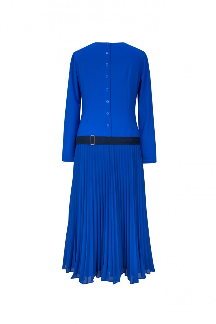 Sukienka maxi z obniżonym pasem w kolorze niebieskim