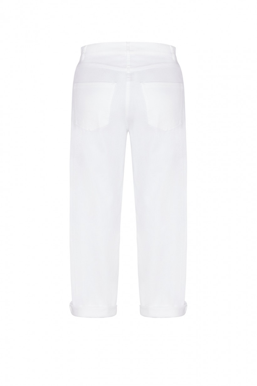Bawełniane spodnie w kolorze białym