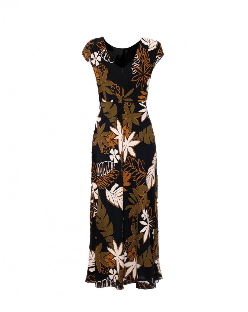 Sukienka z motywem liści tropikalnych
