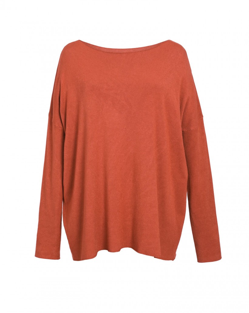 Sweter oversize w kolorze rudym