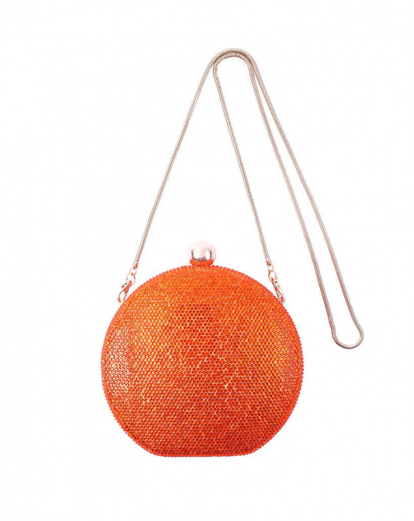 Biżuteryjna oranżowa torebka 