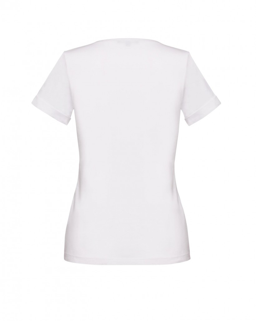 Biały t-shirt z krótkim rękawem