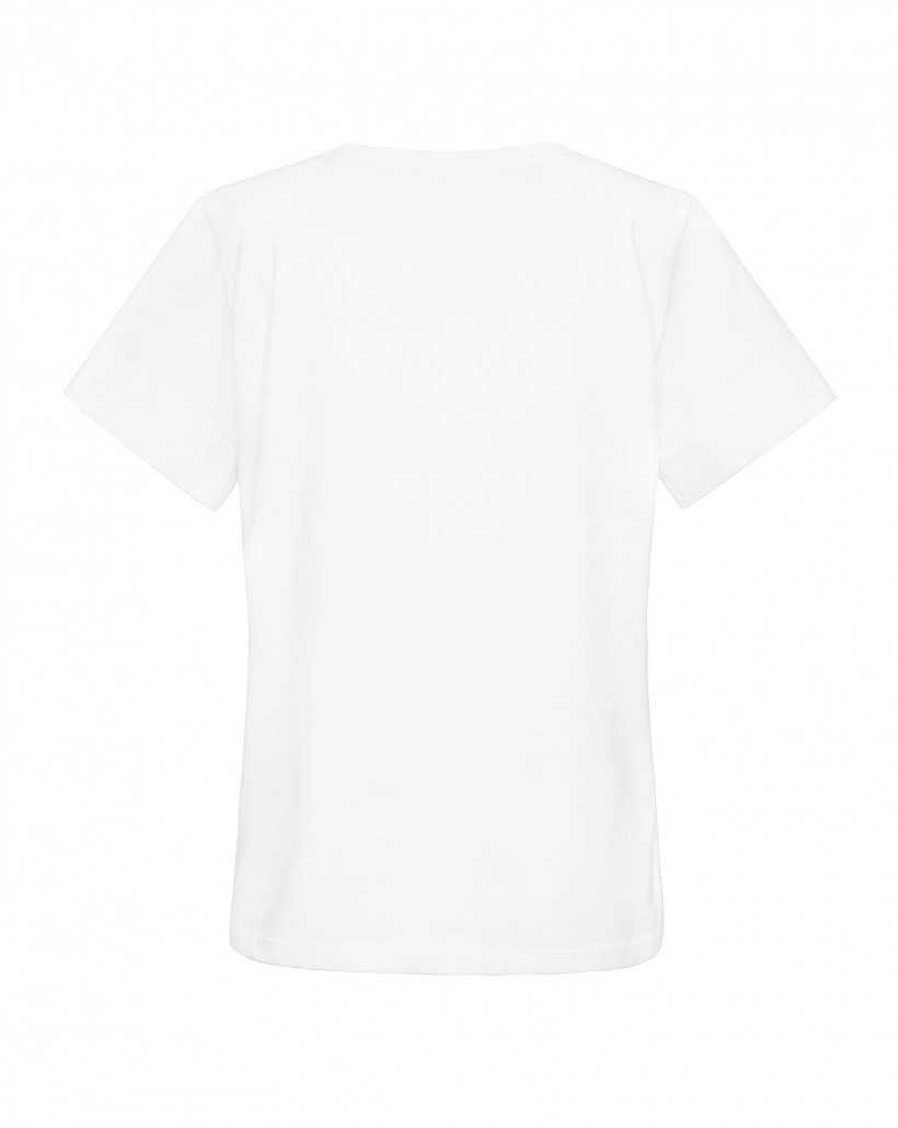 Biały T-shirt o luźnym fasonie 