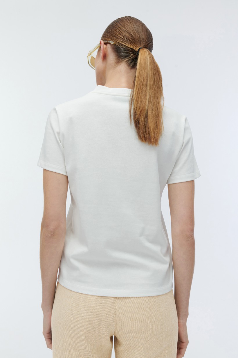 Bawełniany biały T-shirt 