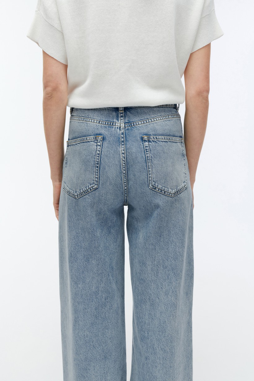 Szerokie spodnie jasny jeans