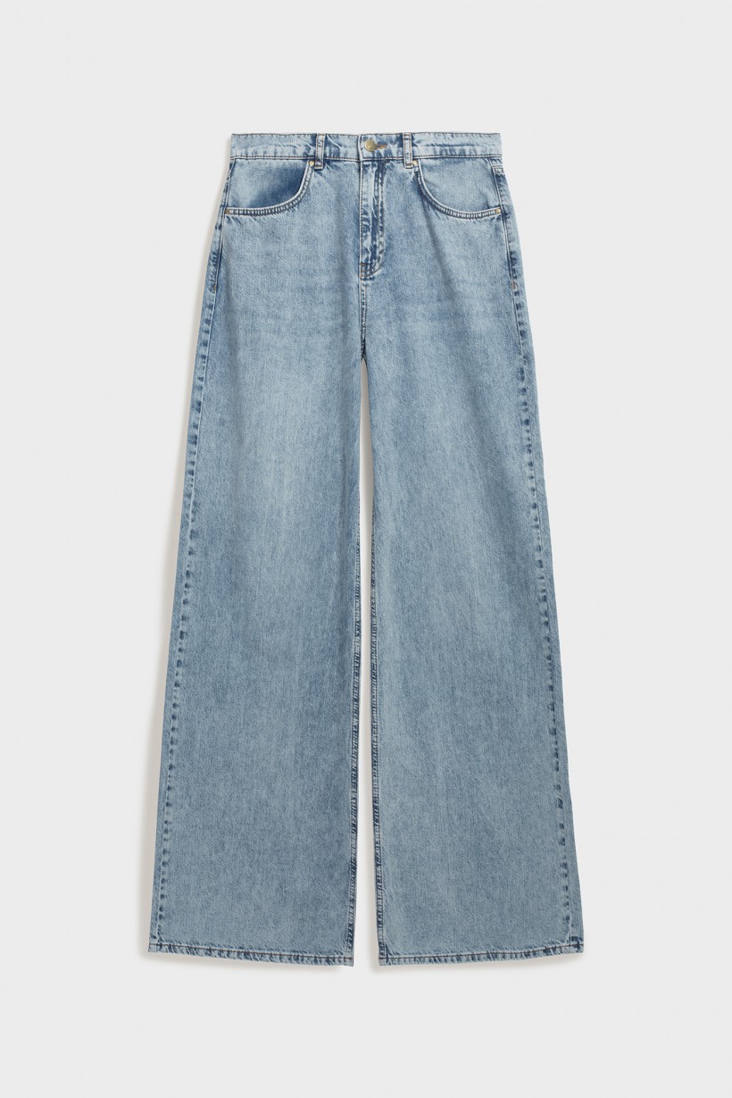 Szerokie spodnie jasny jeans