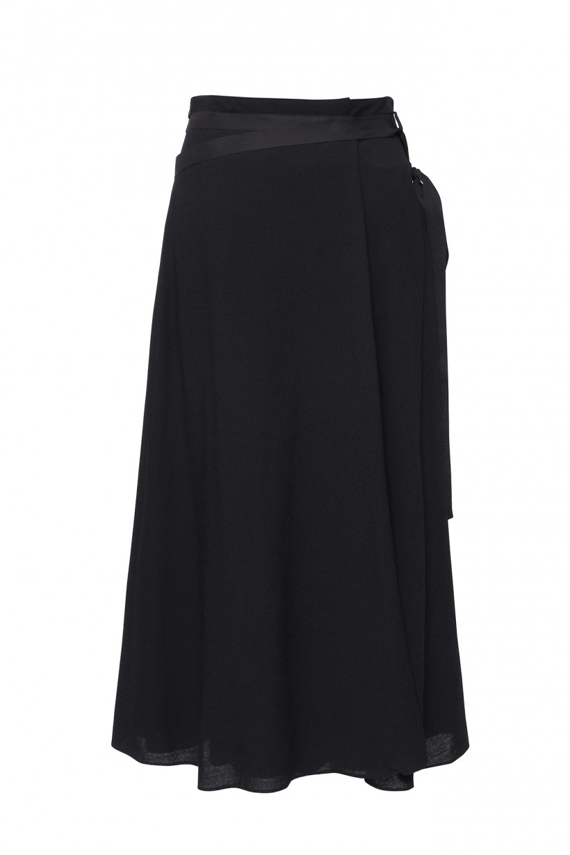 Spódnica maxi z ozdobnym paskiem w kolorze czarnym 