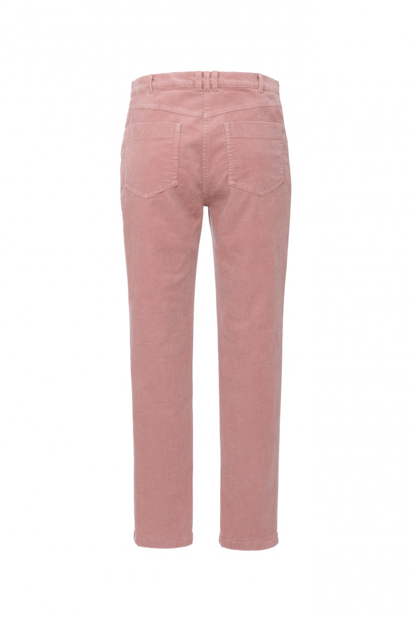 Sztruksowe spodnie w kolorze zgaszonego różu