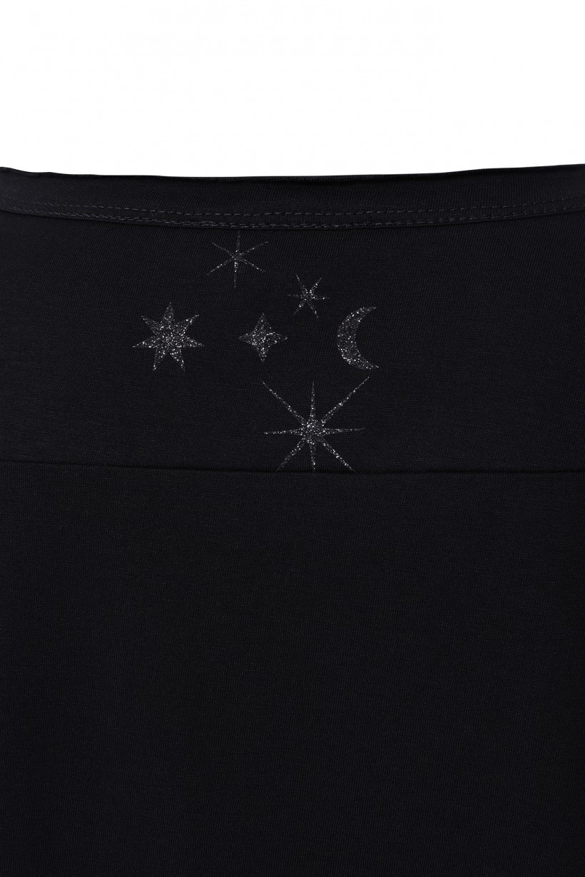 T-shirt bawełniany z nadrukami w kolorze czarnym 
