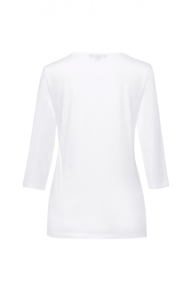 Bawełniany t-shirt z motywem kobiecym w kolorze białym