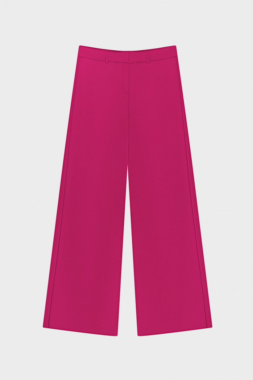 Eleganckie szerokie spodnie w kolorze fuksji