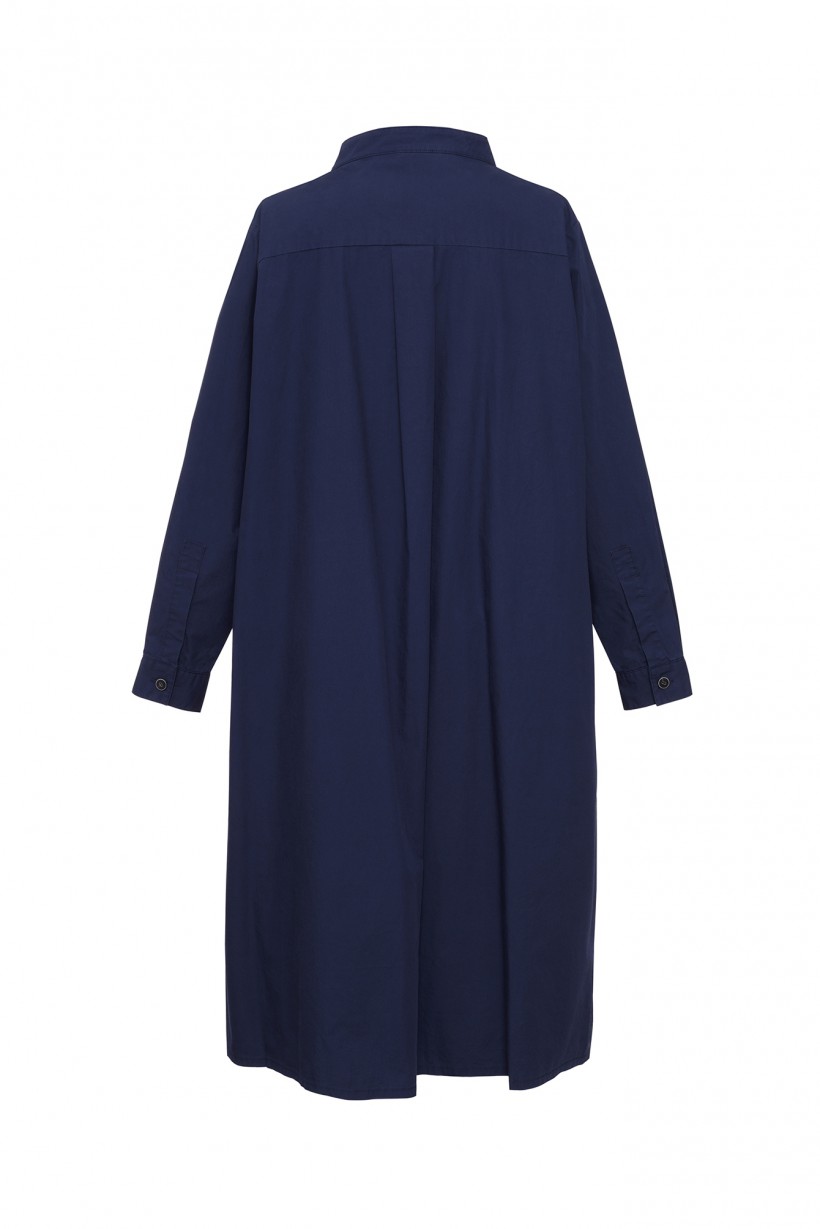 Bawełniana sukienka oversize z ozdobnymi kieszeniami