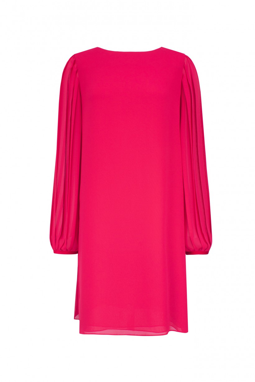 Sukienka z plisowaniem w kolorze rubinowym