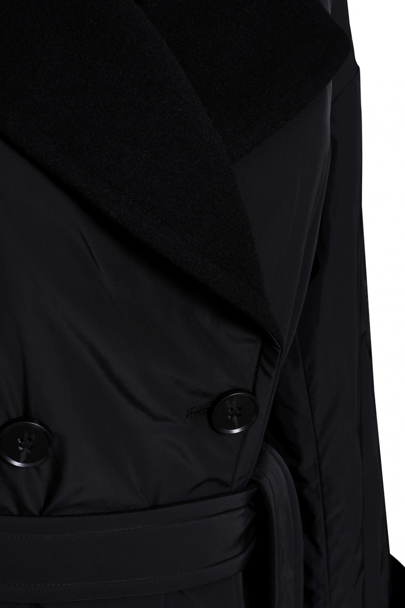 Płaszcz dwustronny z paskiem w kolorze czarnym