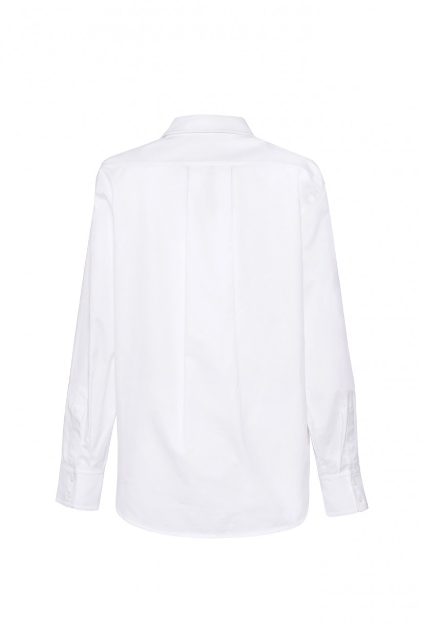 Biała koszula o prostym kroju z bawełny organicznej