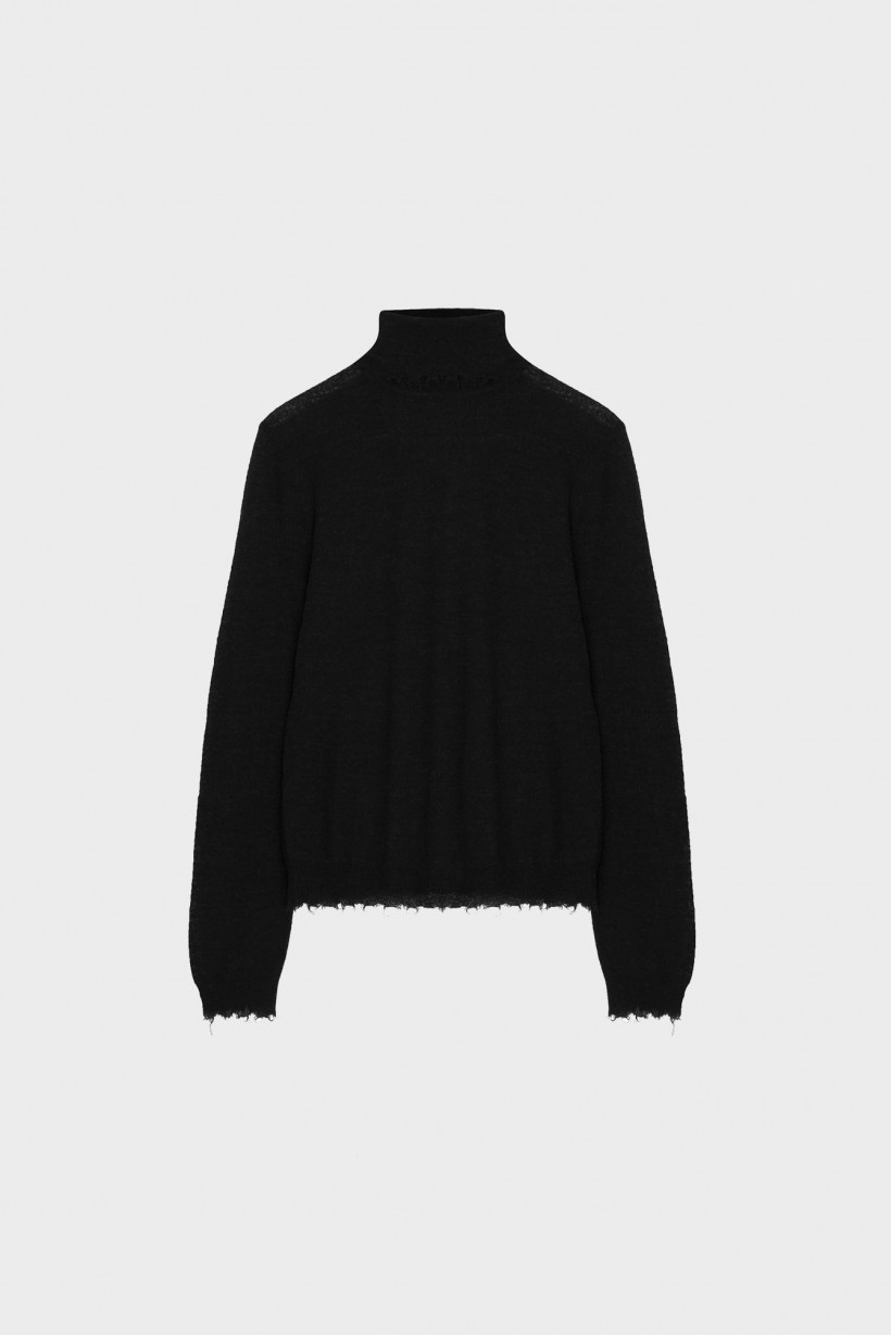 Sweter z golfem w kolorze czarnym