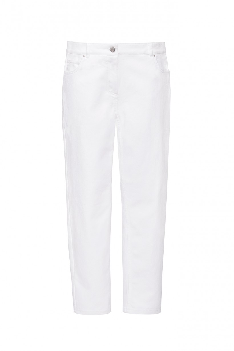 Białe spodnie z bawełny
