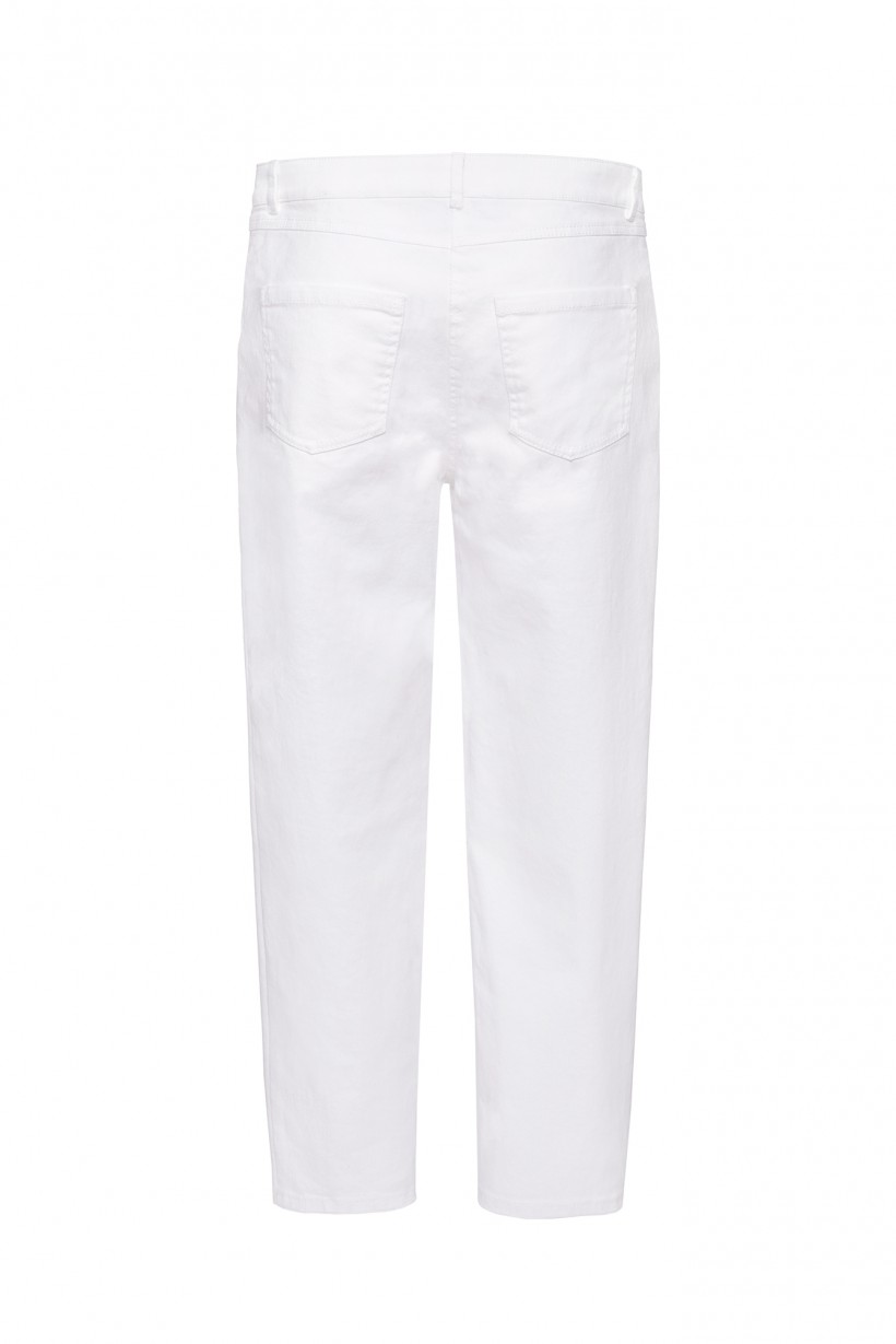 Białe spodnie z bawełny