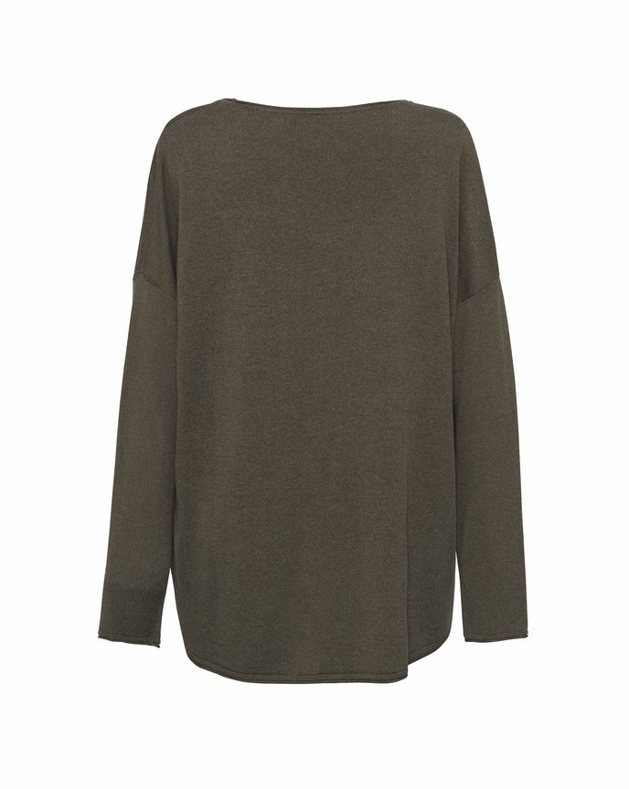 Swobodny sweter w kolorze khaki