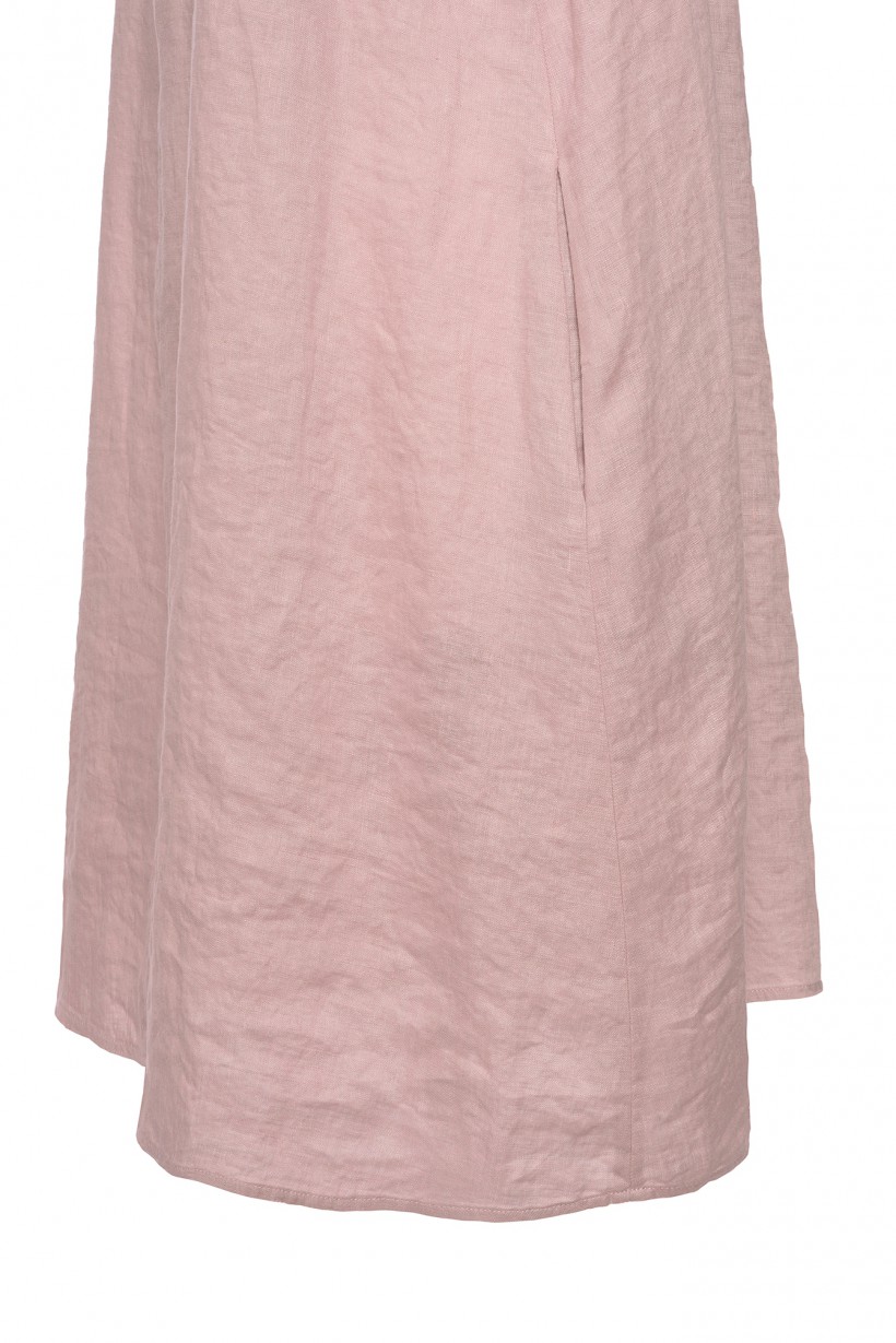 Lniana sukienka oversize w kolorze brudnoróżowym