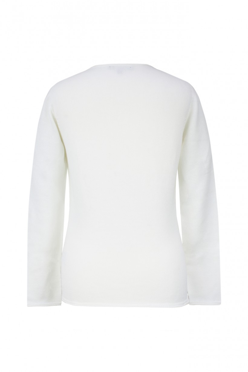 Biały sweter z bawełny
