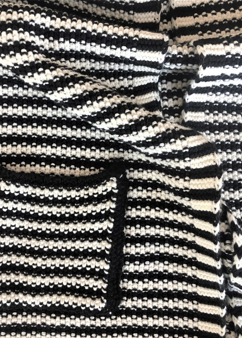 Sweter z bawełny w paski białe i czarne