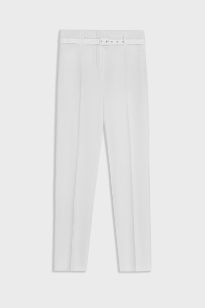 Spodnie z wysokim stanem w kolorze off white