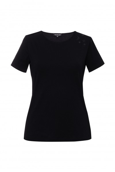 T-shirt bawełniany z nadrukiem w kolorze czarnym 