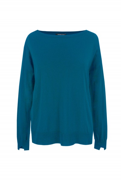 Termoaktywny sweter z wełny merino w kolorze turkusowym