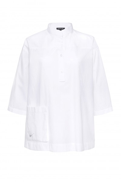 Bawełniana bluzka ze stójką w kolorze białym